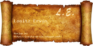 Lositz Ervin névjegykártya
